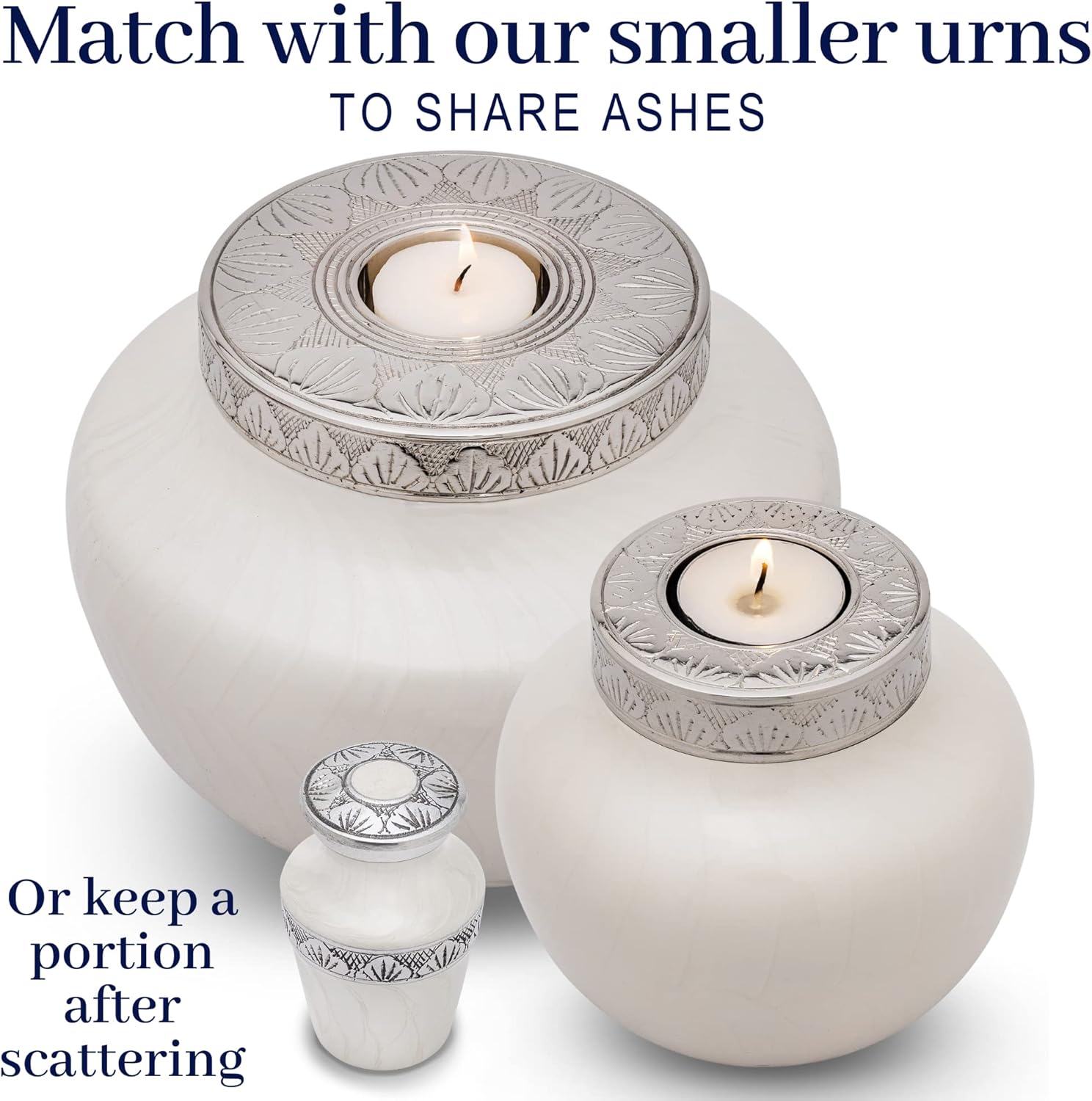 Large Cremation Urns for Human Ashes – Decorative Urn for Remains Adult Male or Female - Holds up to 220lbs – Beautiful Pearlescent Cremation Urn – Funeral Urns for Ashes - Full Size