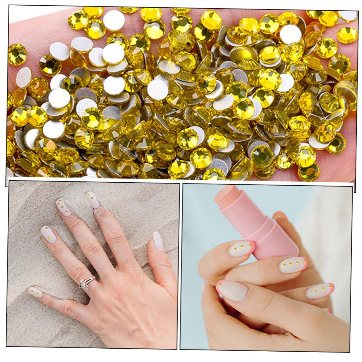 STOBOK 8640pezzi Strass Per Unghie Piatto Gemme Per Decorazioni Manicure Per Nail Art e Crafting