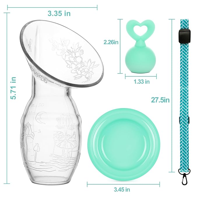 Extractor de leche manual con silicona y accesorios miniatura 2