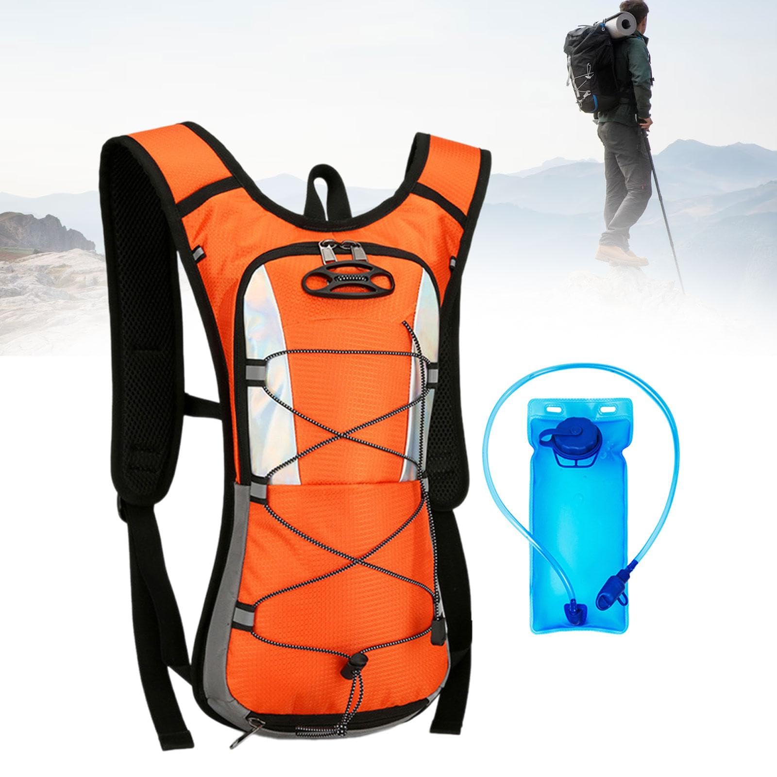 Zaino da Ciclismo con Sacca Idrica da 2 Litri, Zaino per attività All'aperto, Design Traspirante, Strisce Riflettenti per Festival, Trekking