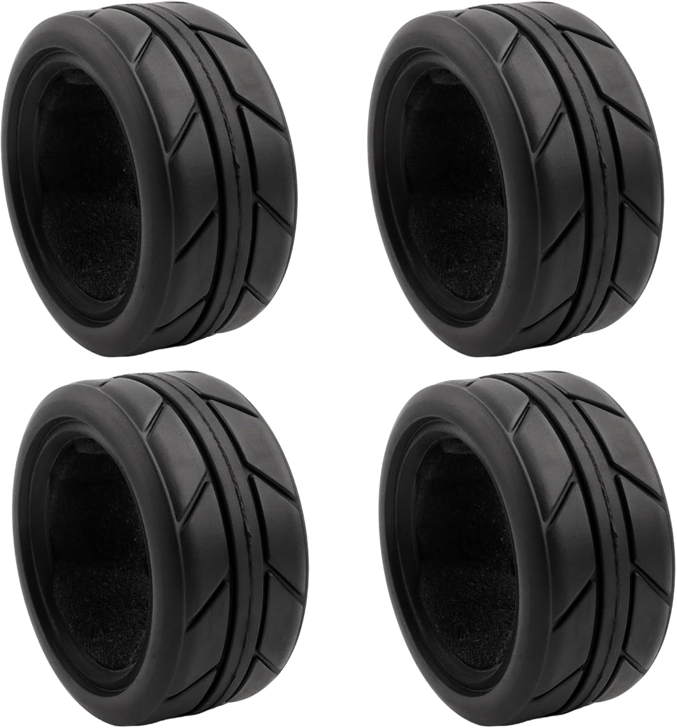 1/10 Scale RC On-Road Soft Tires 65mm Replacement Rubber Wheels Tyres with Foam Insert Compatible with Traxxas 4Tec 2.0 Tamiya TT01 XV01 Kyosho WR8 Sakura WLtoys HPI Touring Racing Car