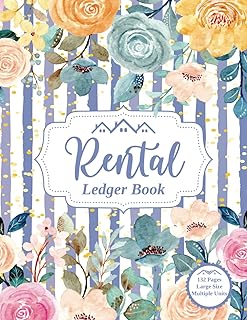 Simple Rental Ledger Book | Rental Income & Expenses Tracker Organizer Log Book | Keep Track and Record of Your Rent Payment | Rental Property Record ... Management | 110 Pages | Flora cover design