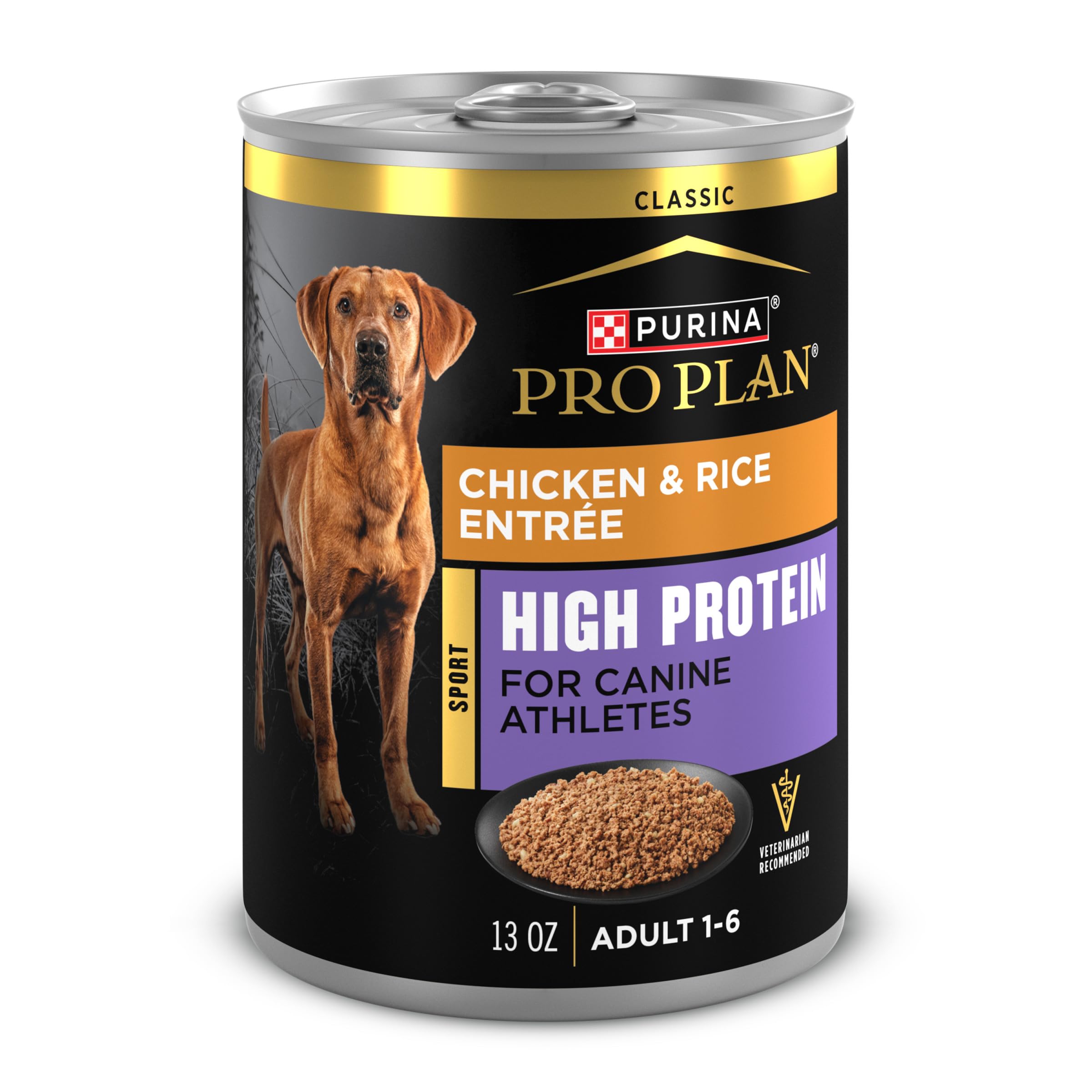 Purina Pro Plan Sport High Protein Wet Dog Food Chicken and Rice Entree - Pack of 12 13