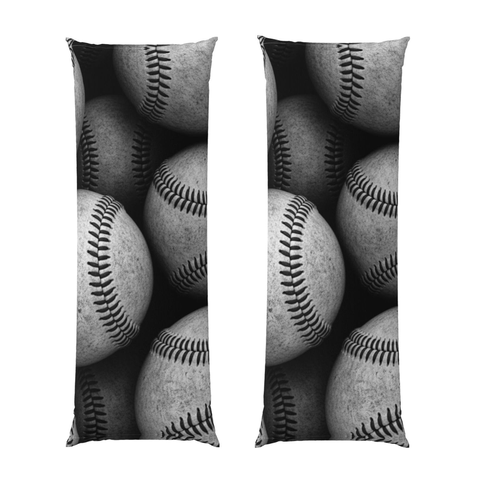 Body Pillow Cover 20x54 Inch, Old Baseballs Sports, Plush Velvet Long Pillowcase with Zipper, Softffy Rectangular Case for Couch Bed Hotel Decor