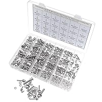 Vista 3 de Tornillos Phillips de cabeza plana de acero inoxidable M2 M2.5 M3 M4 M5 M6 combinan con arandela de resorte y arandelas lisas Kit surtido de tuercas