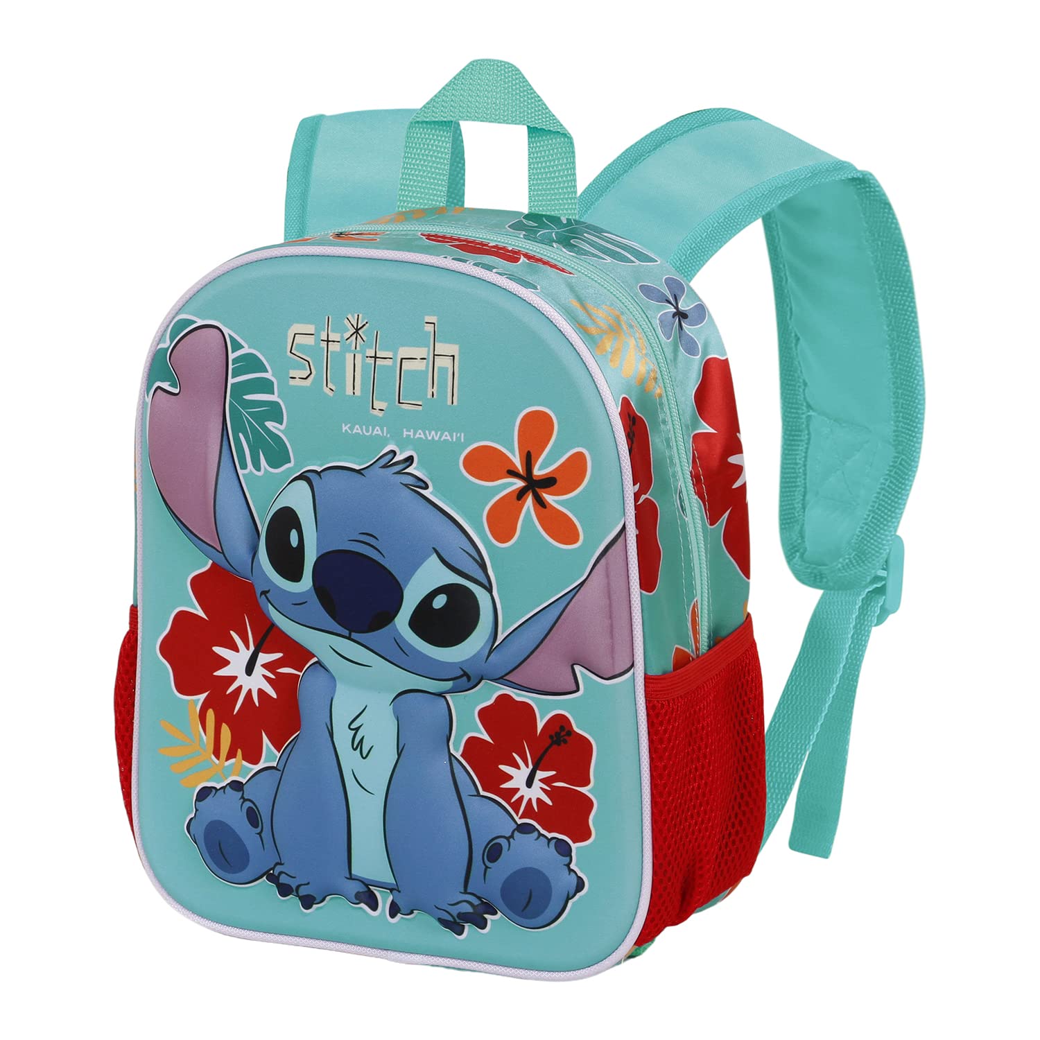 Disney Lilo y Stitch Tropic-Mochila 3D Pequeña, Azul, 26 x 31 cm, Capacidad 8.5 L