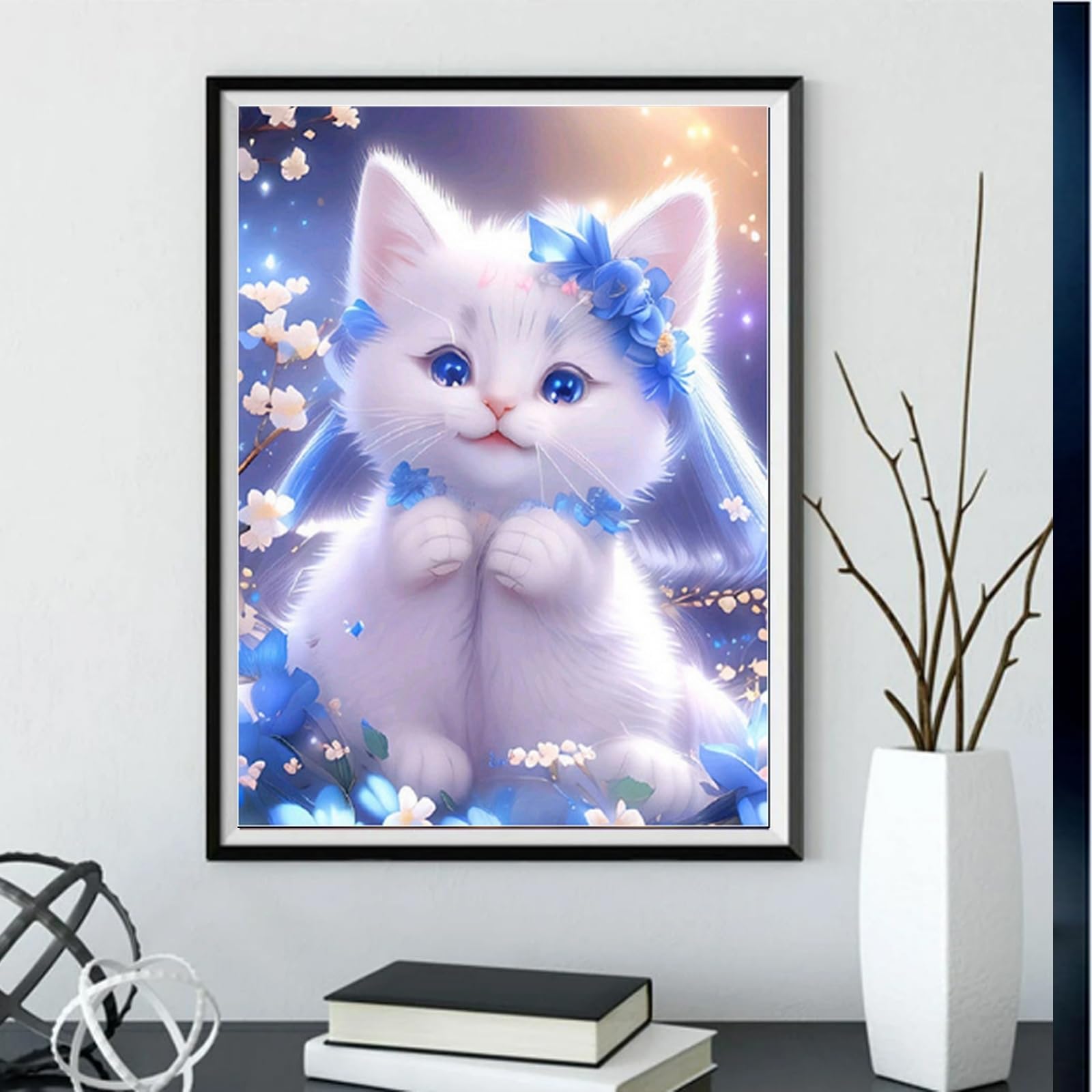 Kit Punto Croce Gatto - Prestampato Per Principianti E Bambini | Set Ricamo 40x50cm Con Tutto Incluso - Foto 2
