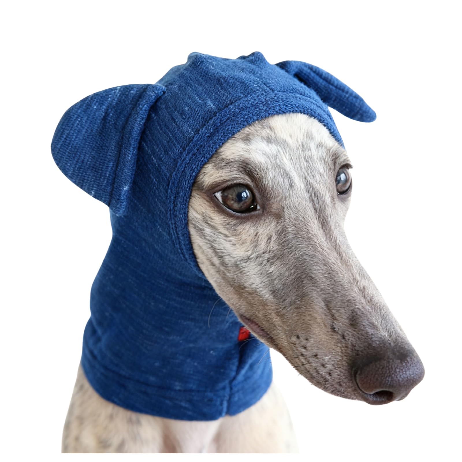 Greyhound Cotton Hat,Whippet Warm Winter Dog Hat Calming Neck Wrap for Anxiety Relief & Ear Protection For Small Medium Dogs (Blue, L)