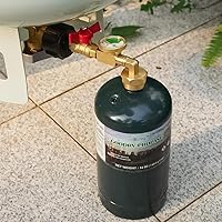 Vista 5 de 2025 Adaptador de Recarga de Propano Mejorado con Válvula y Calibre, Codo de Recarga QCC1 de Latón Sólido para Tanque Pequeño de 1 Libra a Cilindros