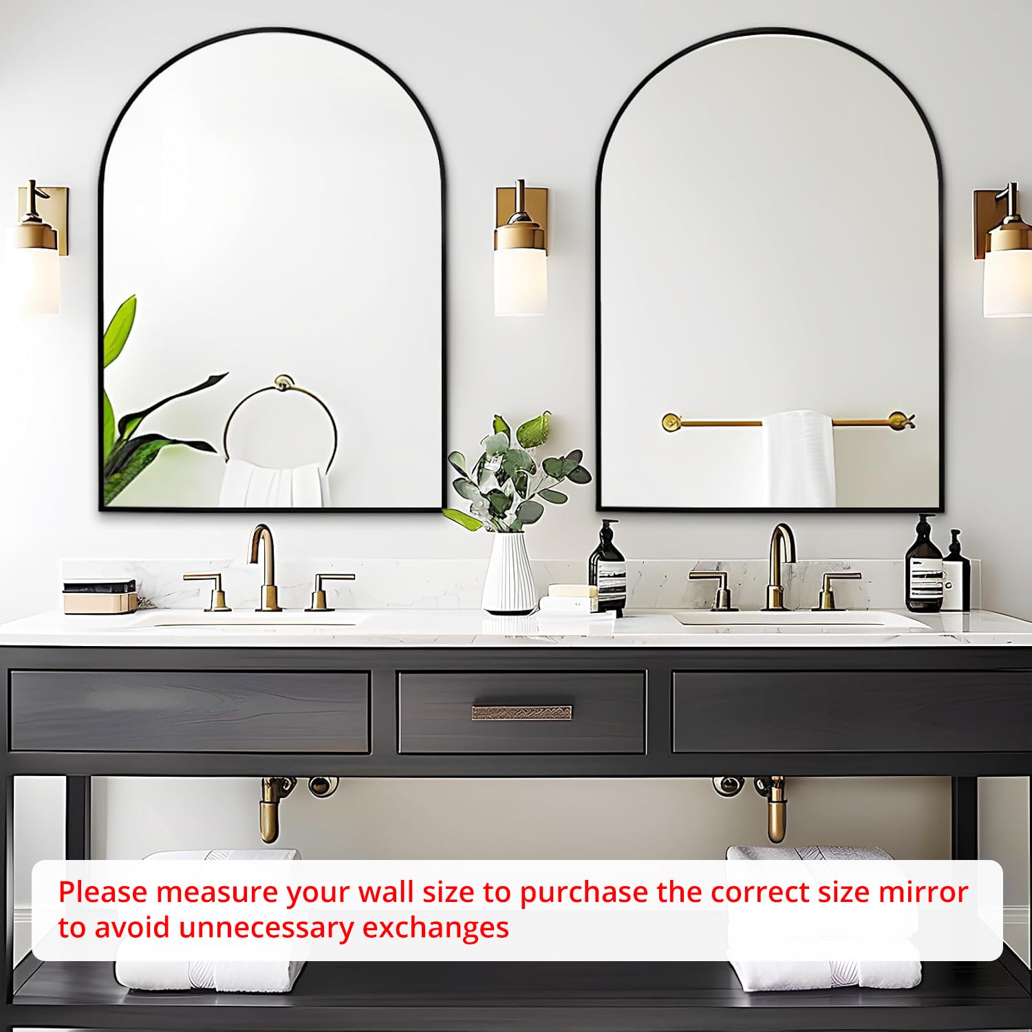 GarveeHome Specchio Rotondo Grande 91 Cm Nero: Design Moderno Per Bagno, Ingresso O Soggiorno - 4