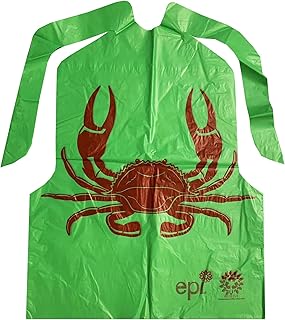 UMT Plastar Disposable Seafood Bibs for Adults 50 Pack, 23 x 16.5 Inch Biodegradable Plastic Lobster Crab Crawfish Boil Bib, Ideal for Seafood Parties, Restaurants and Catering