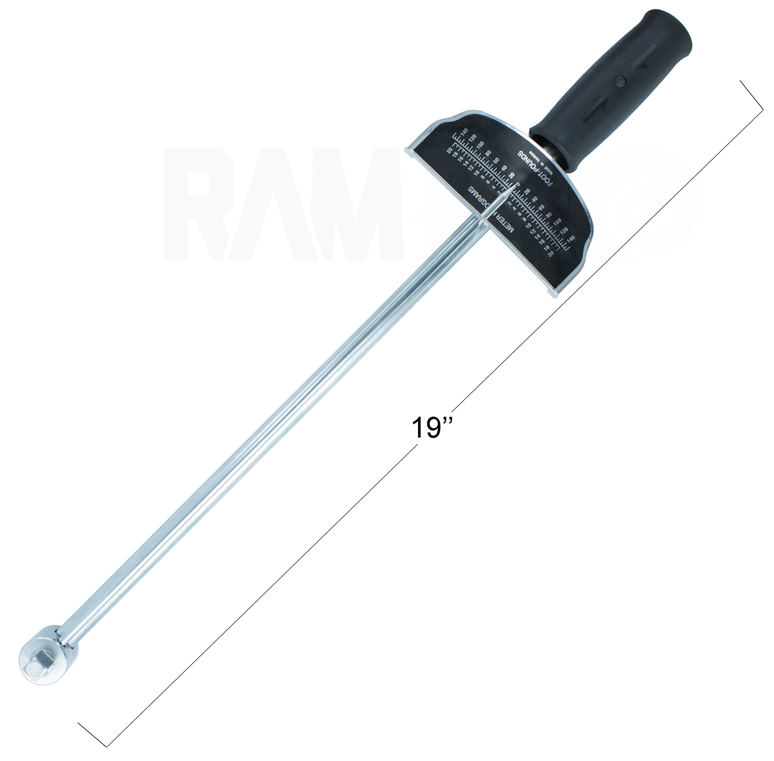 Buy RAMPRO Beam Style Torque Wrench, 3/8" & 1/2" Dual Drives (0150 FtLb/020 KGM) Dial