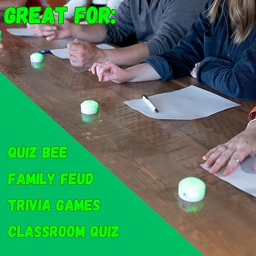 Miniatura 4 de Trebisky Sistema de zumbador inalámbrico para programas de juegos, 8 jugadores, cuenco de preguntas de riesgo, zumbador de respuesta con luz, sonido