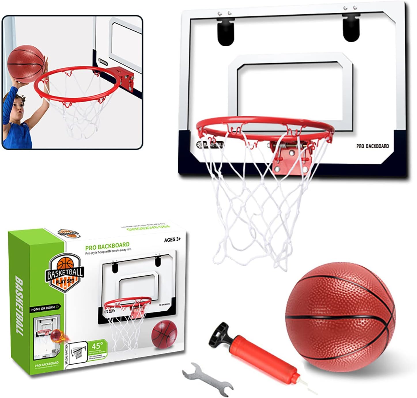 バスケットゴール 室内 壁掛け バスケットボード 子供用 おもちゃ ミニバスケットシュート ダンクシュート可能 遊びおもちゃ 練習用 40 30 高さ調節可能 穴あけ不要 家庭用 ストレス解消 自宅用 クリスマス 誕生日プレゼント ボール1個付き まとめ買い