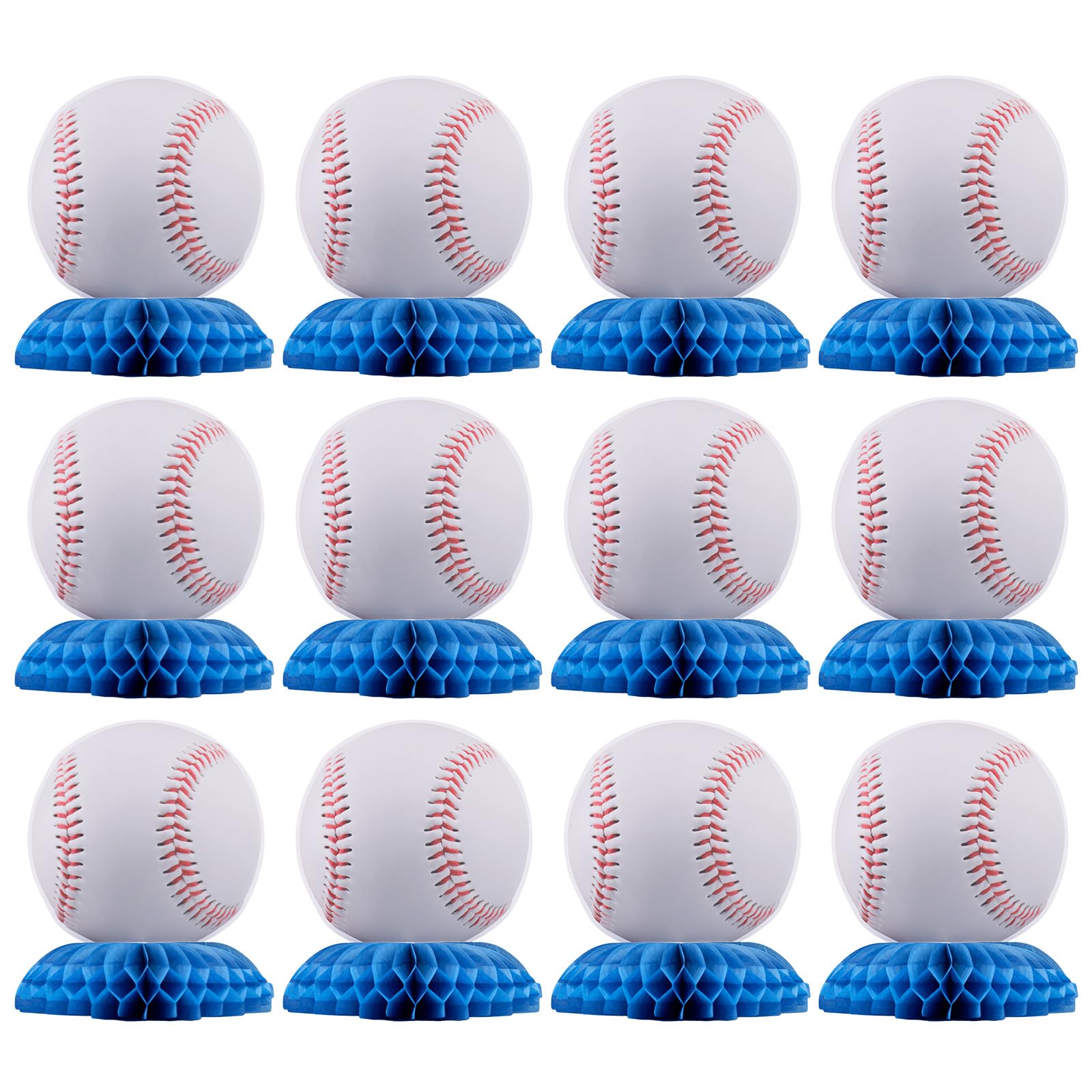 Centros de mesa de béisbol BOXOB pack de 12 adornos de nido de abeja para fiesta