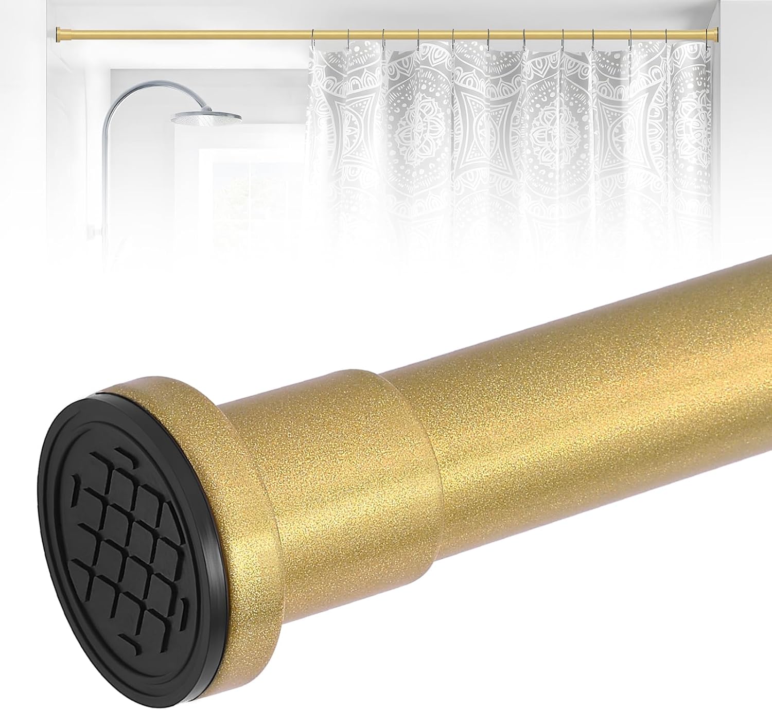 HTZON Gold Shower Curtain Rod 27 to 49InchAdjustable