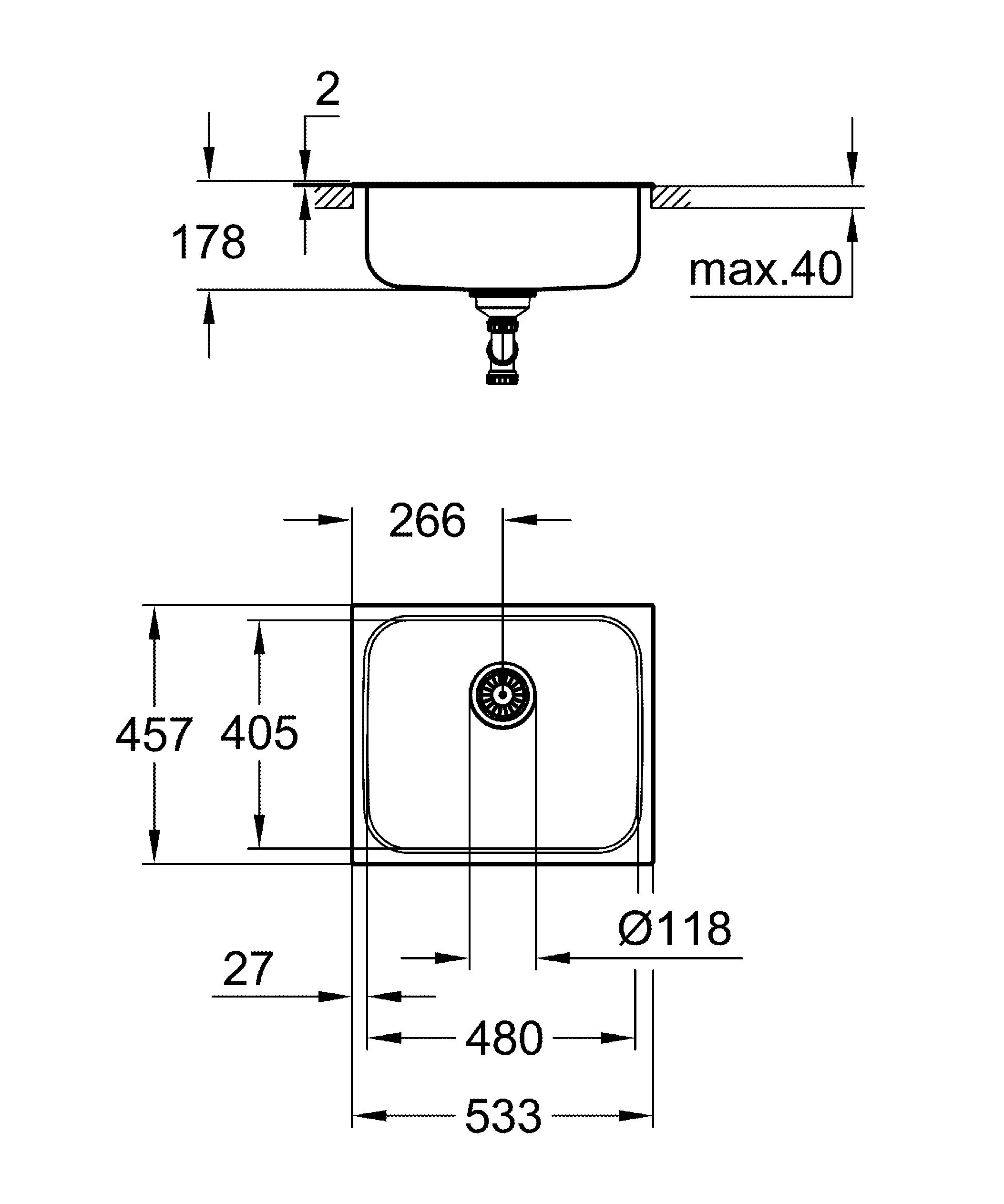 Grohe K200 - Fregadero con escurridor, acero inoxidable (Ref.31719SD0), Acero Inox