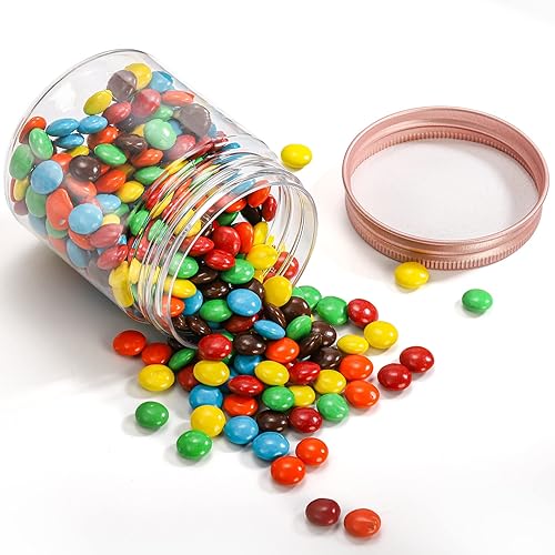 Vista 16 de Fasmov Paquete de 16 recipientes de plástico transparente de 16 onzas con tapas de oro rosa, recipientes redondos vacíos de plástico