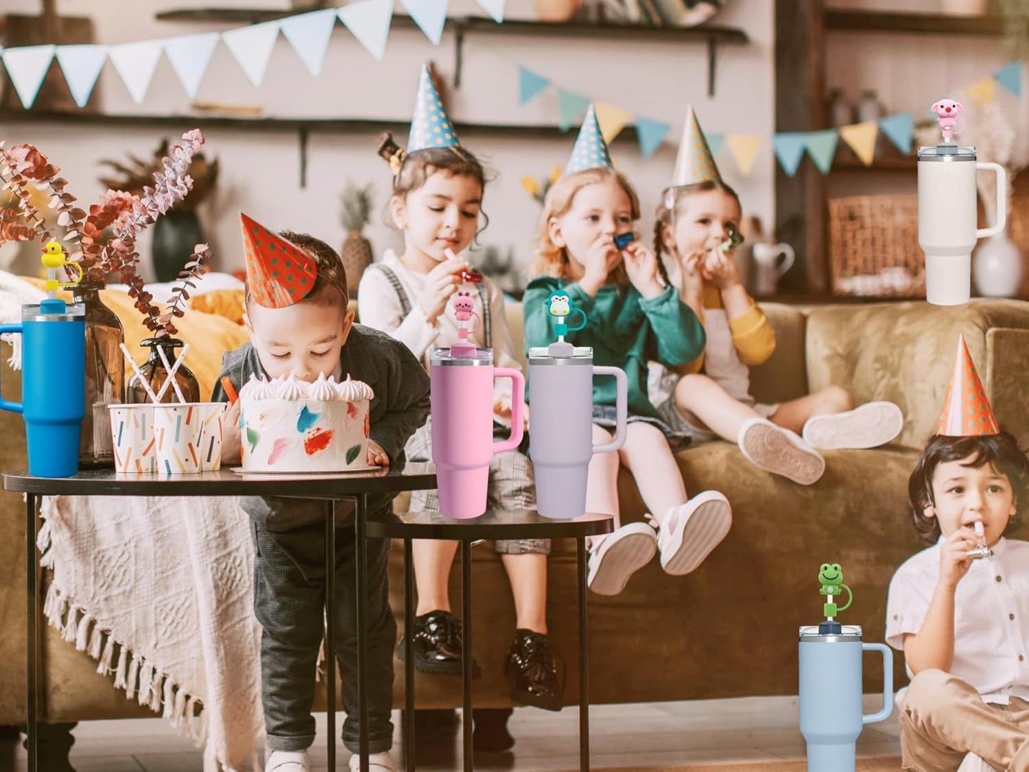 15 Packs Soft Silicone 3D Straw Toppers, Zoo Animals Series. Fit 0.4in/10mm Straws, Compatible with Stanley Cup 30&40 Oz, Reusable Dust-Proof Leakproof Covers Protectors Accessories - Image 6