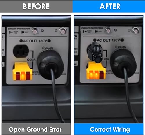 Miniatura 2 de Dreyoo Enchufe de unión a tierra neutro para generador inversor portátil, generador protector de sobretensiones con neutro flotante en RV,