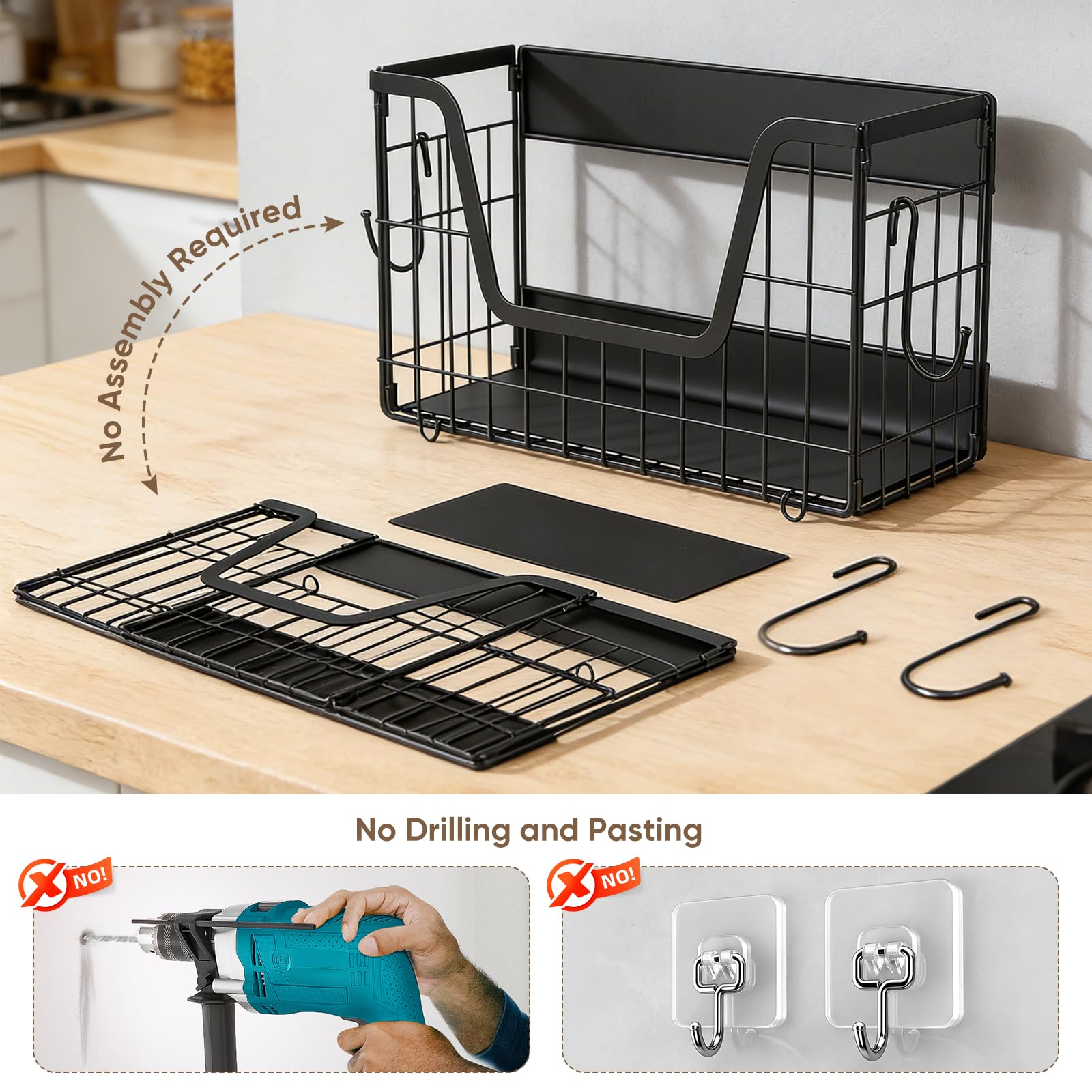 Scaffali Magnetici per Frigorifero, 2 Pezzi Cestini per Frutta Magnetici Scaffale Magnetico per Frigorifero Scaffale da Cucina senza Trapano Scaffale per Spezie Magnetico