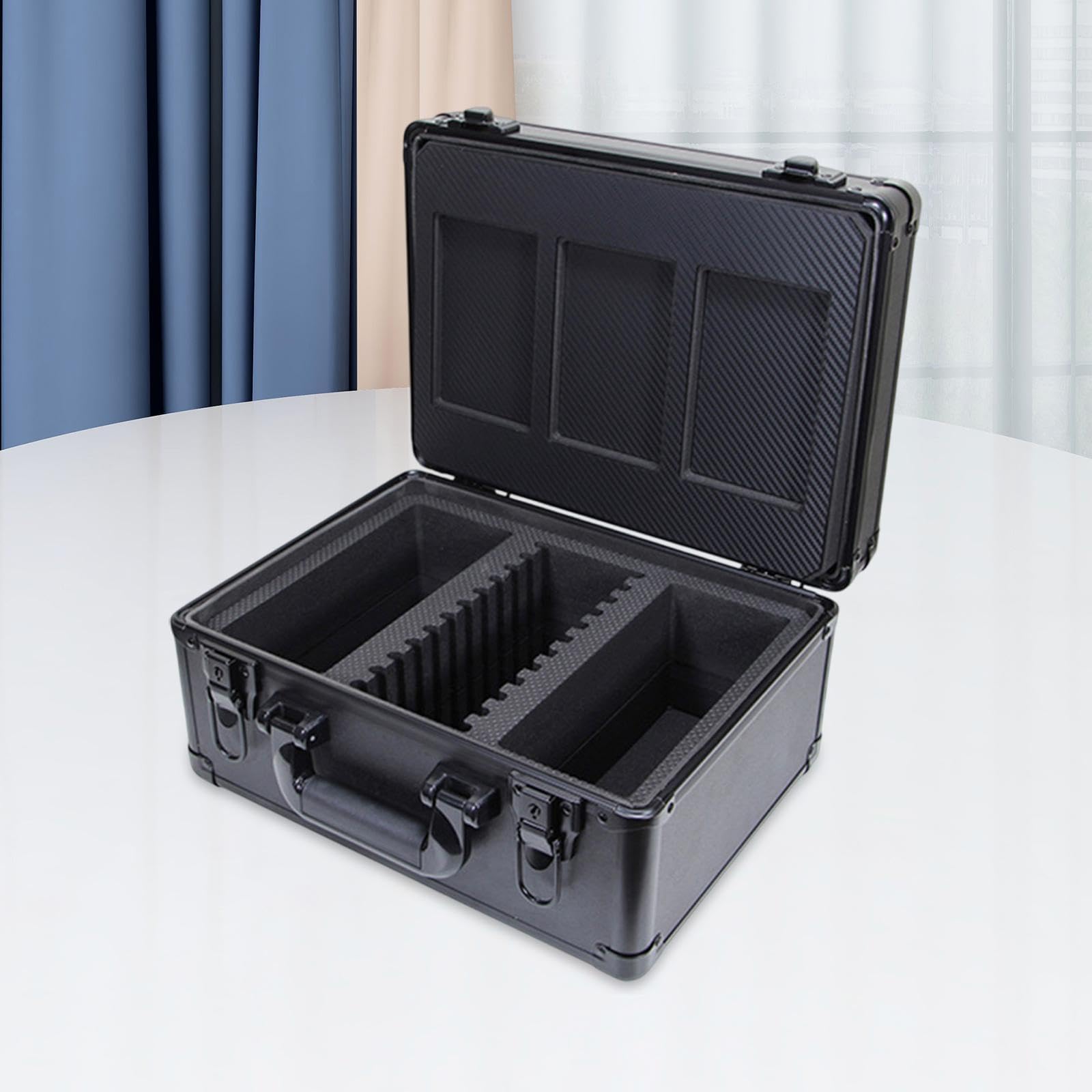 Qianly Boîte de Rangement pour Cartes Gradées, étui de Transport pour Cartes, Porte-cartes Robuste, 3 Emplacements, étui pour Cartes de Sport, avec Serrures