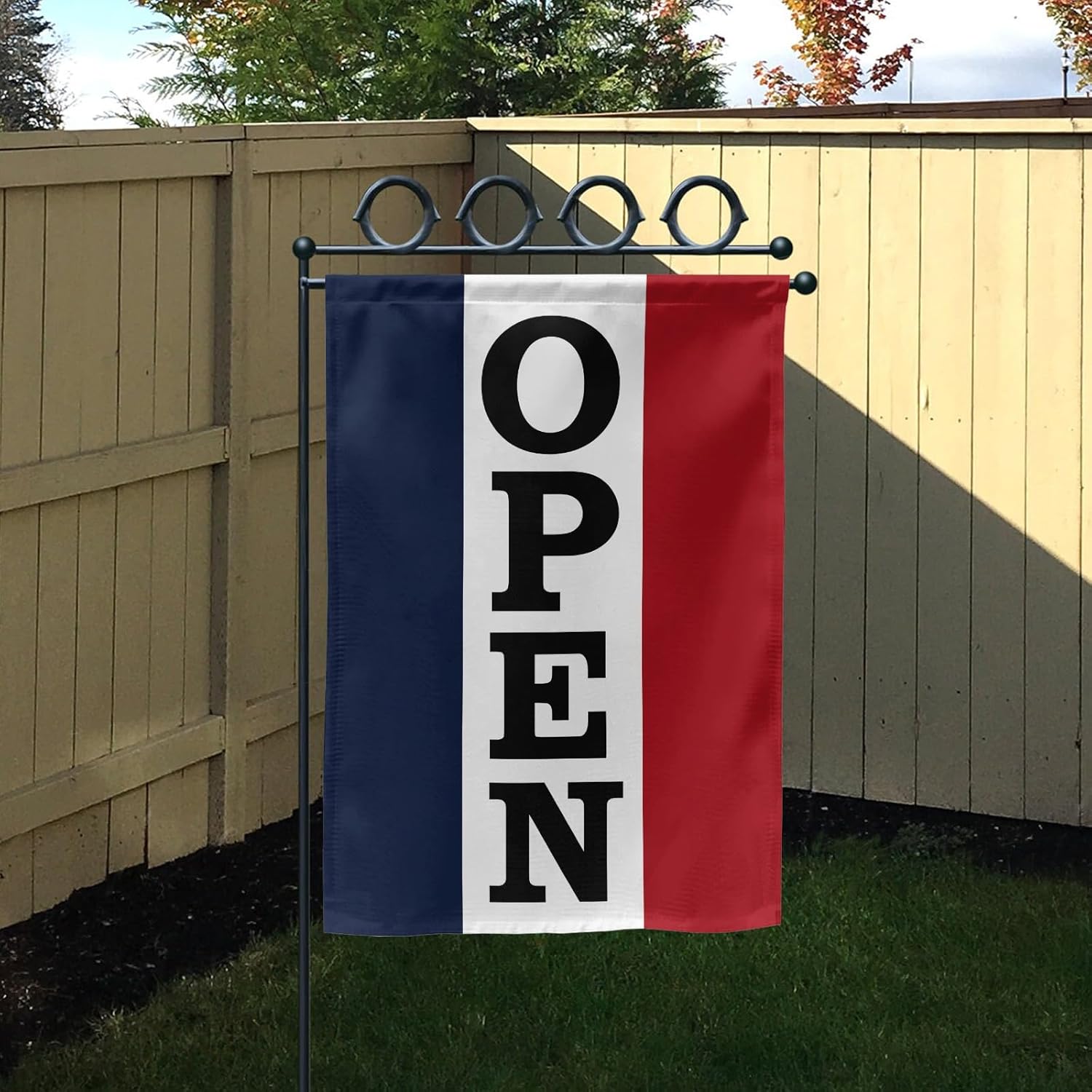 Large Garden Flag 36"x60" Double Sided Holiday Seasonal Open USA Flag Red Navy Flags for Outside Yard Holiday Festivities Decoration