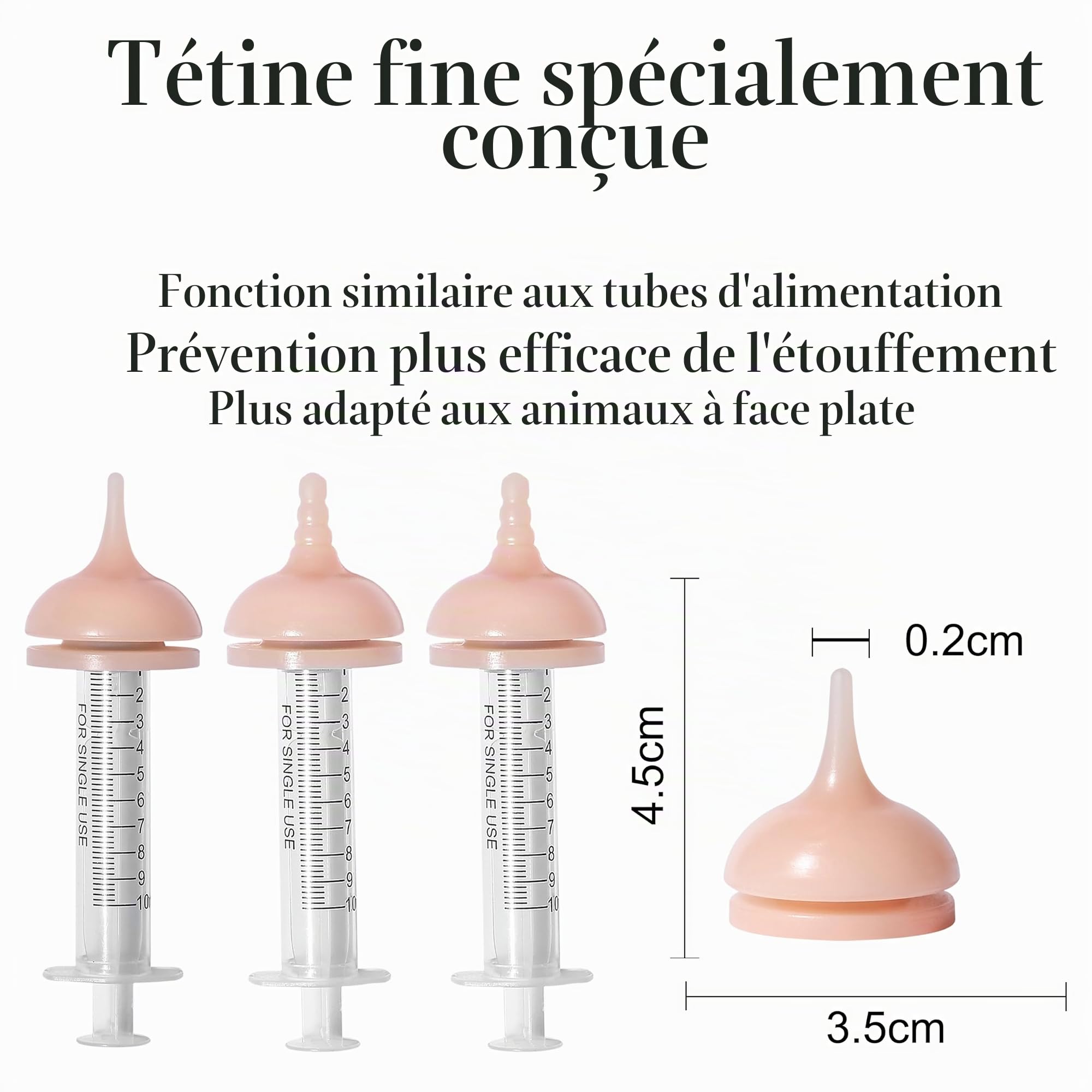 Doggiema Bouteille d'alimentation pour Animaux de Compagnie, Mamelon d'alimentation en Silicone et seringues pour Toutes Les Races de Chiots et Autres Animaux
