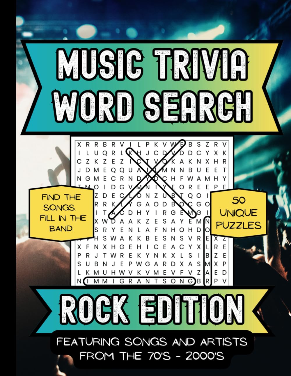 Music Trivia Word Search Book for Adults: Rock and Roll History Puzzle Book