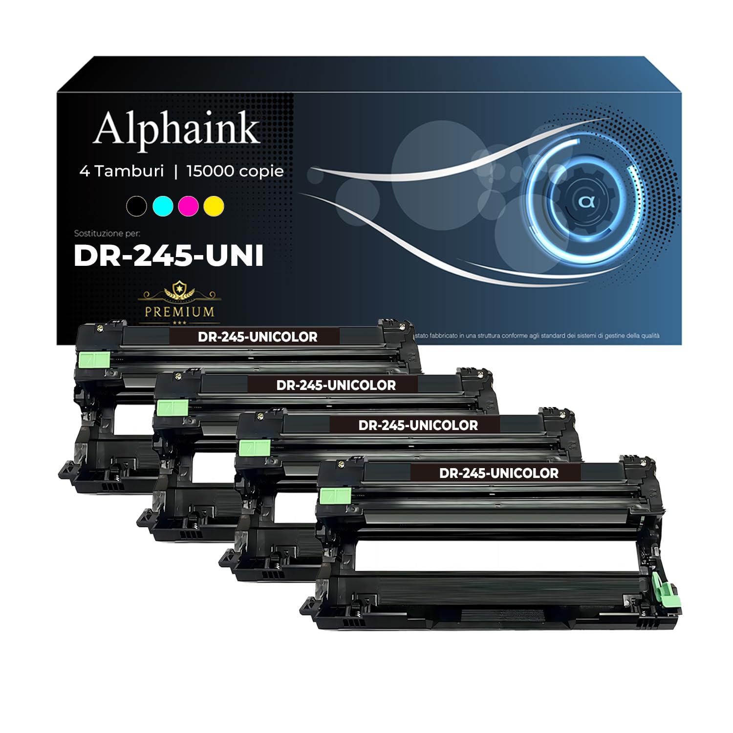 alphaink 4 Tamburi Compatibili con Brother DR-241 DR-245 per Brother DCP-9015CDW DCP-9020CDW MFC-9140CDN MFC-9330CDW MFC-9340CDW HL-3140CW HL-3150CDW HL-3170CDW (1 Nero 1 Magenta 1 Giallo 1 Ciano)