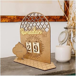 Ramadan Countdown Calendar Wooden, Ramadan Mubarak Decorations Avent Calendars Eid Countdown, Eid Gifts For Kids,FlowerRing