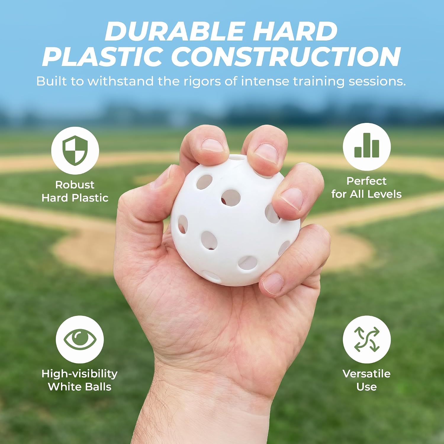 Hot Glove Durable Plastic Practice Baseballs