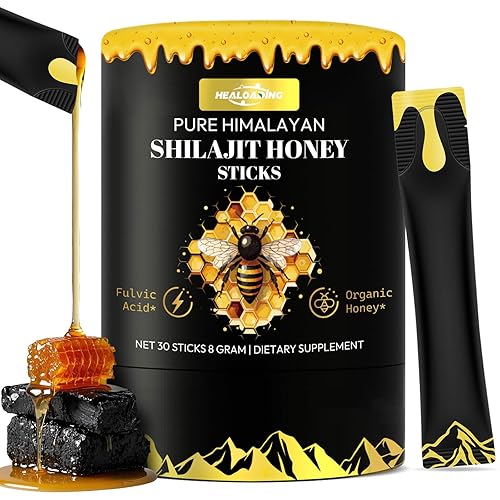 Palitos de miel Shilajit del Himalaya para hombres Shilajit para mujeres con miel orgánica y azafrán, 30 barras para impulso de energía y apoyo