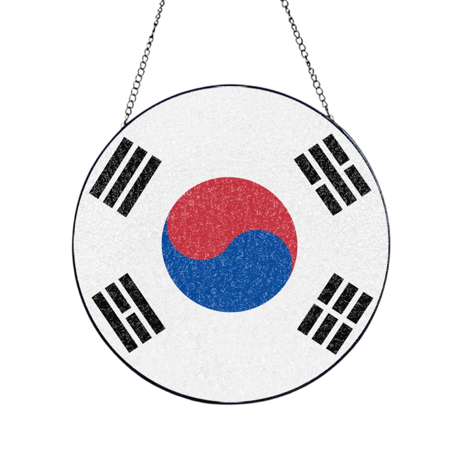 Phayah Flag Of Republic Of Korea Print Glass Window Hanging Sun Catchers Suncatcher Decor For Birthday For Home Garden Porch 6in（15cm）