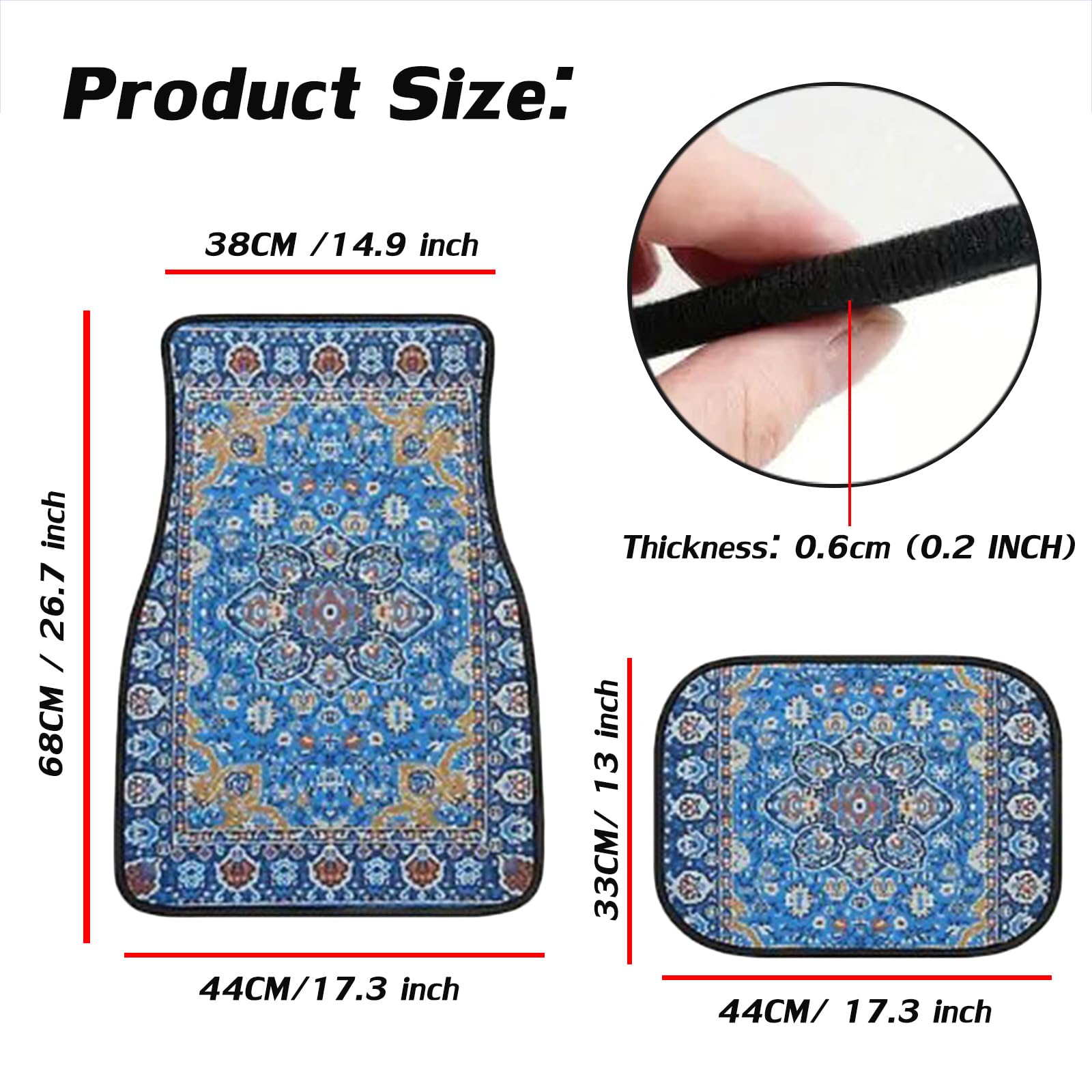 Car Floor Mats Non-Slip Automotive Floor Mats All-Weather Front Rear Car Floor Foot Mat Sets of 4 Pieces Foot Mats Rugs Carpet for Car Trucks SUV Sedans (Red)