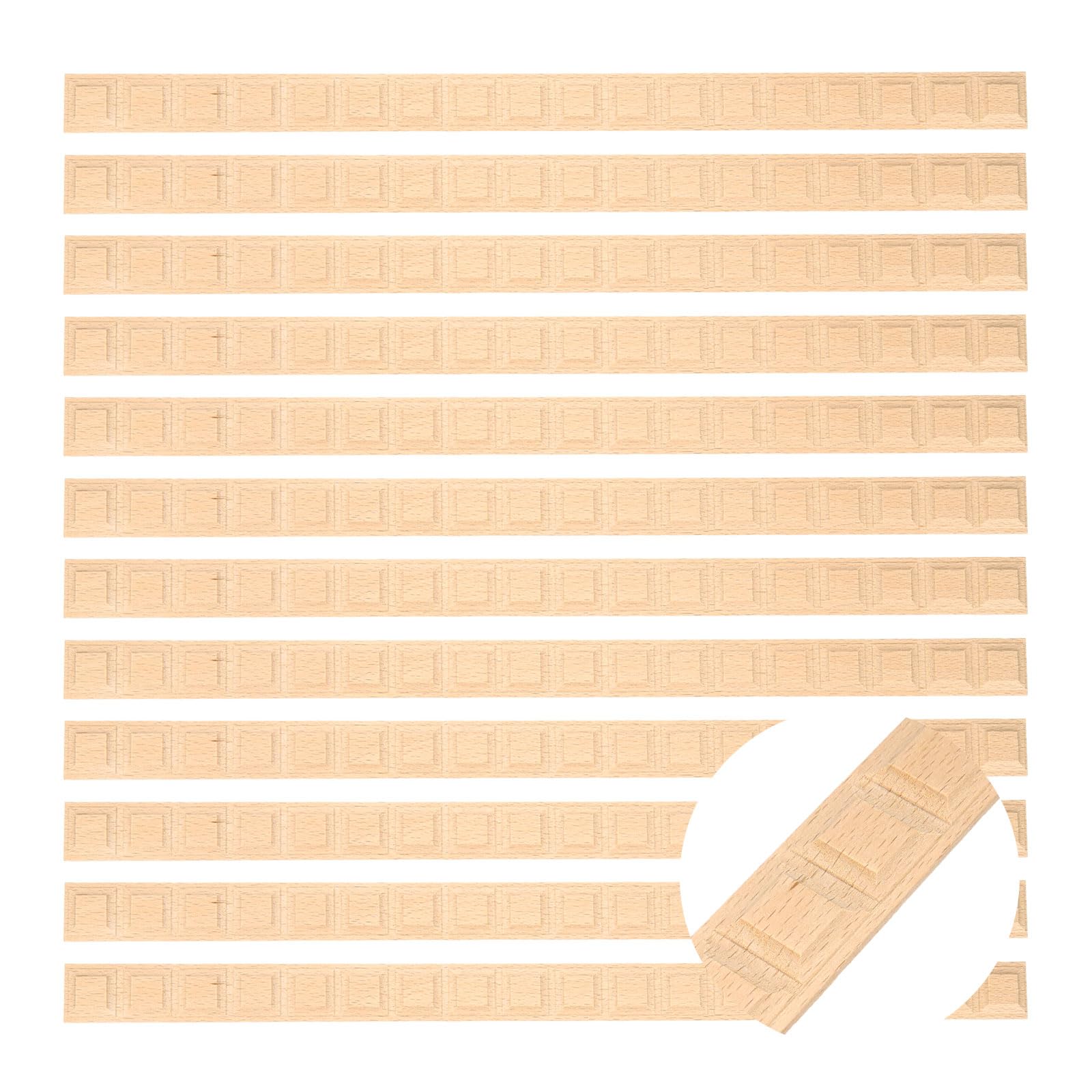 Molduras de muebles de madera tallada con relieve de rejilla de 25 mm para proyectos de alta gama