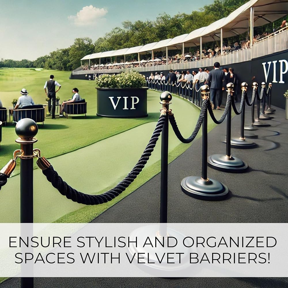 3 Pcs Twisted Post Ropes with Snap Hooks,Stanchion Rope,Barrier Ropes,for Posts Stands Queue Divider Crowd Control of Hotel,Gold Hook(Size:3.3ft)