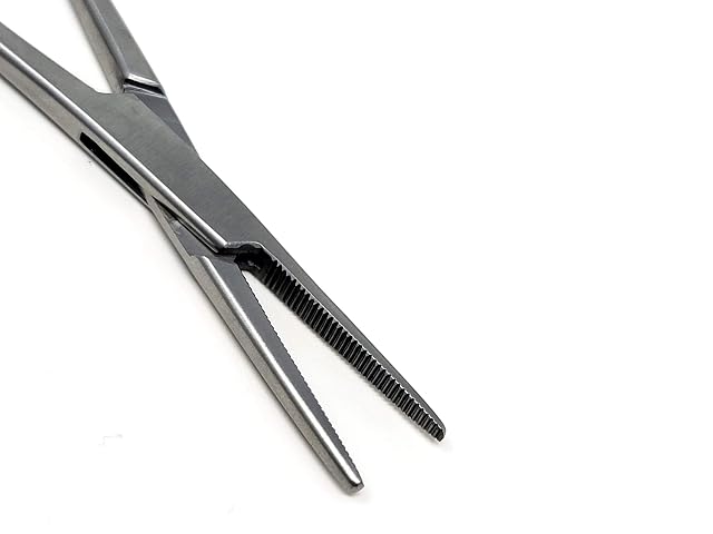 Foto 6 de 6 de Pinza de bloqueo hemostático para perros y mascotas, 14 cm, recto (mango dorado)