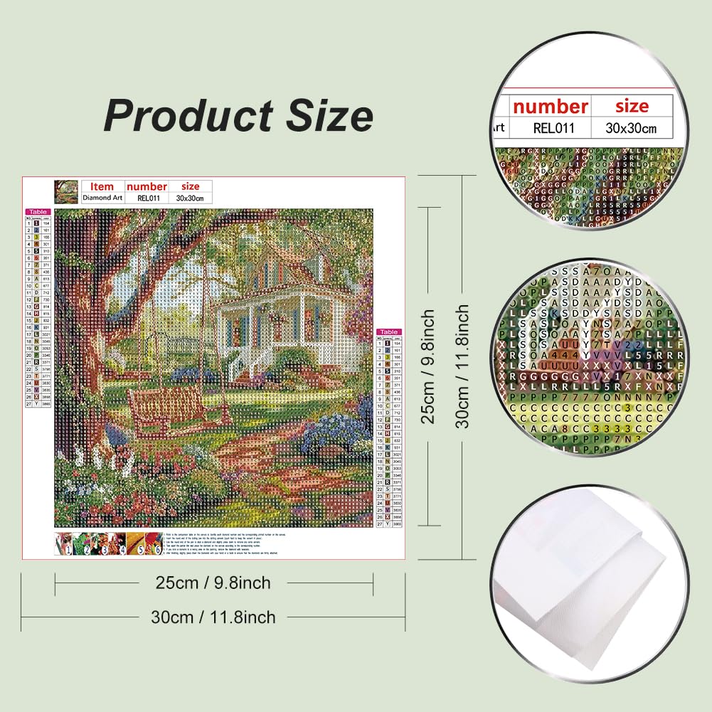 Reluohuo Kits de arte de diamantes para adultos, kit de pintura de diamante 5D para principiantes, kits de pintura de diamantes para decoración de pared del hogar, 12 x 12 pulgadas