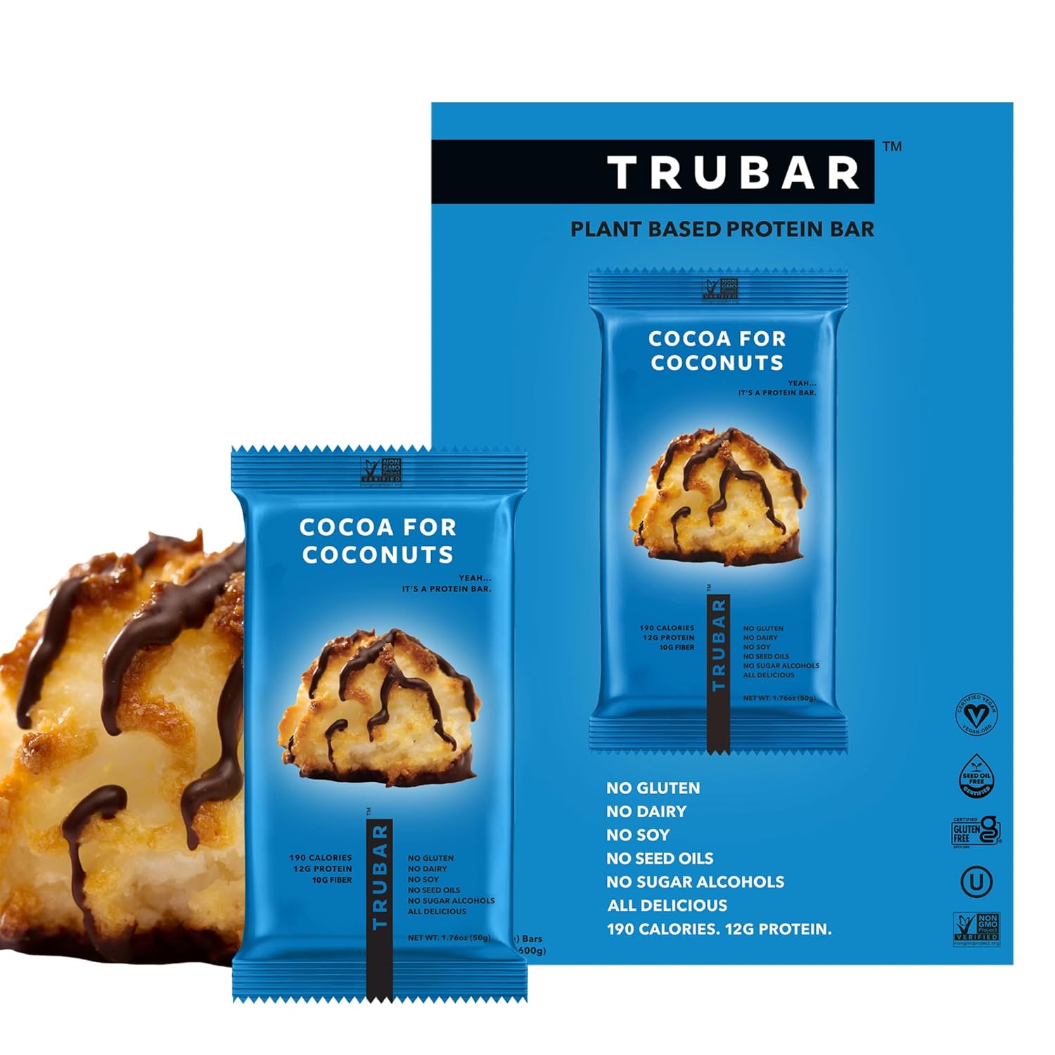 Amazon.com : TRUBAR Vegan Protein Bar, Cocoa For Coconuts, Gluten Free ...
