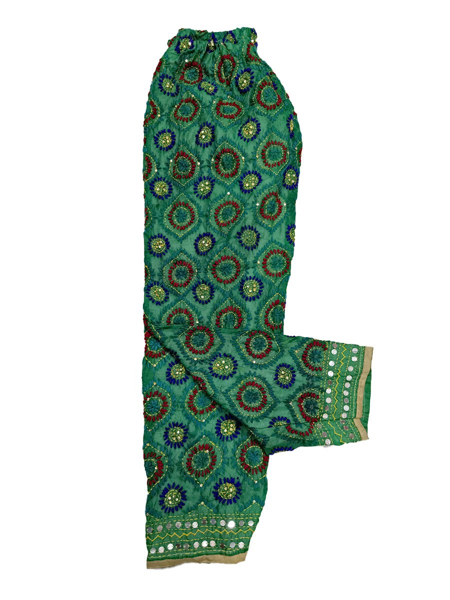 Green Chanderi Phulkari Palazzo-image-31