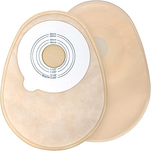 OSTUPMED - 20 bolsas de colostomía de una pieza cerradas, bolsas drenables para iseostomía, cuidado del estoma, cortadas a medida, 1.496-2.362 in (1