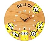 [木の暮らし] ミニオン 木製時計 「丸型時計」(CC200MN シュウGO)