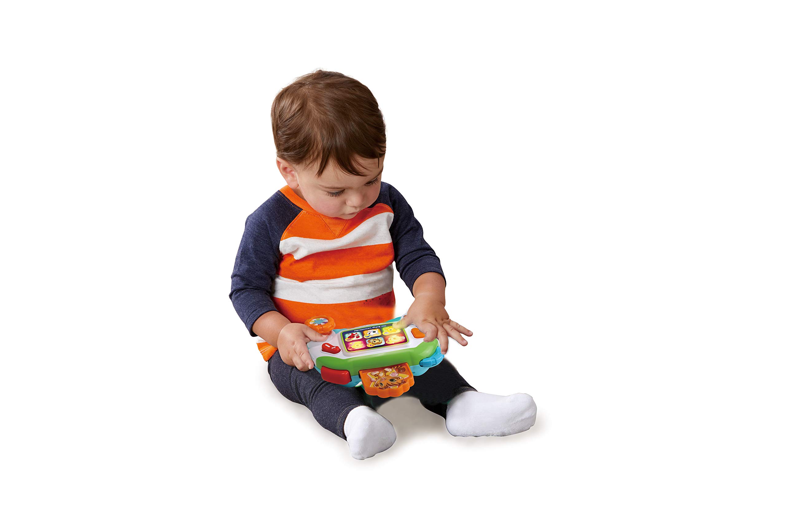 VTech Baby Console delle Scoperte, Joystick Interattivo per Neonati, Impara gli Animali e l'Alfabeto in Italiano e Inglese, Gioco Neonato con Pulsanti Realistici, Batterie Incluse, 9-36 Mesi