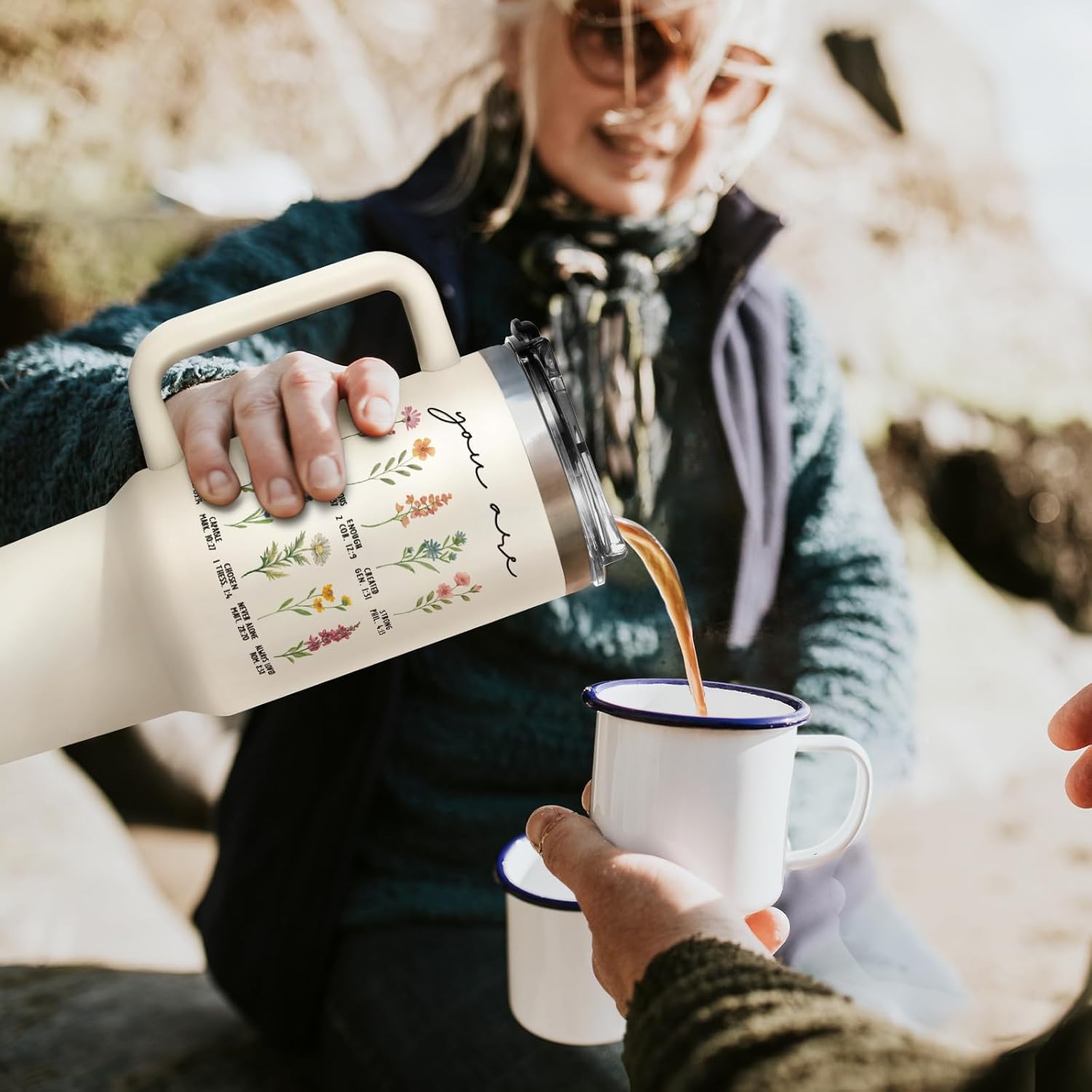 Afterprints Christian Gifts for Women, 40oz Stainless Steel Tumbler with Handle & Straw - Inspirational Bible Verses, Double Wall Insulated Cup, Christmas Birthday Religious Gifts for Friends Sister - Image 7