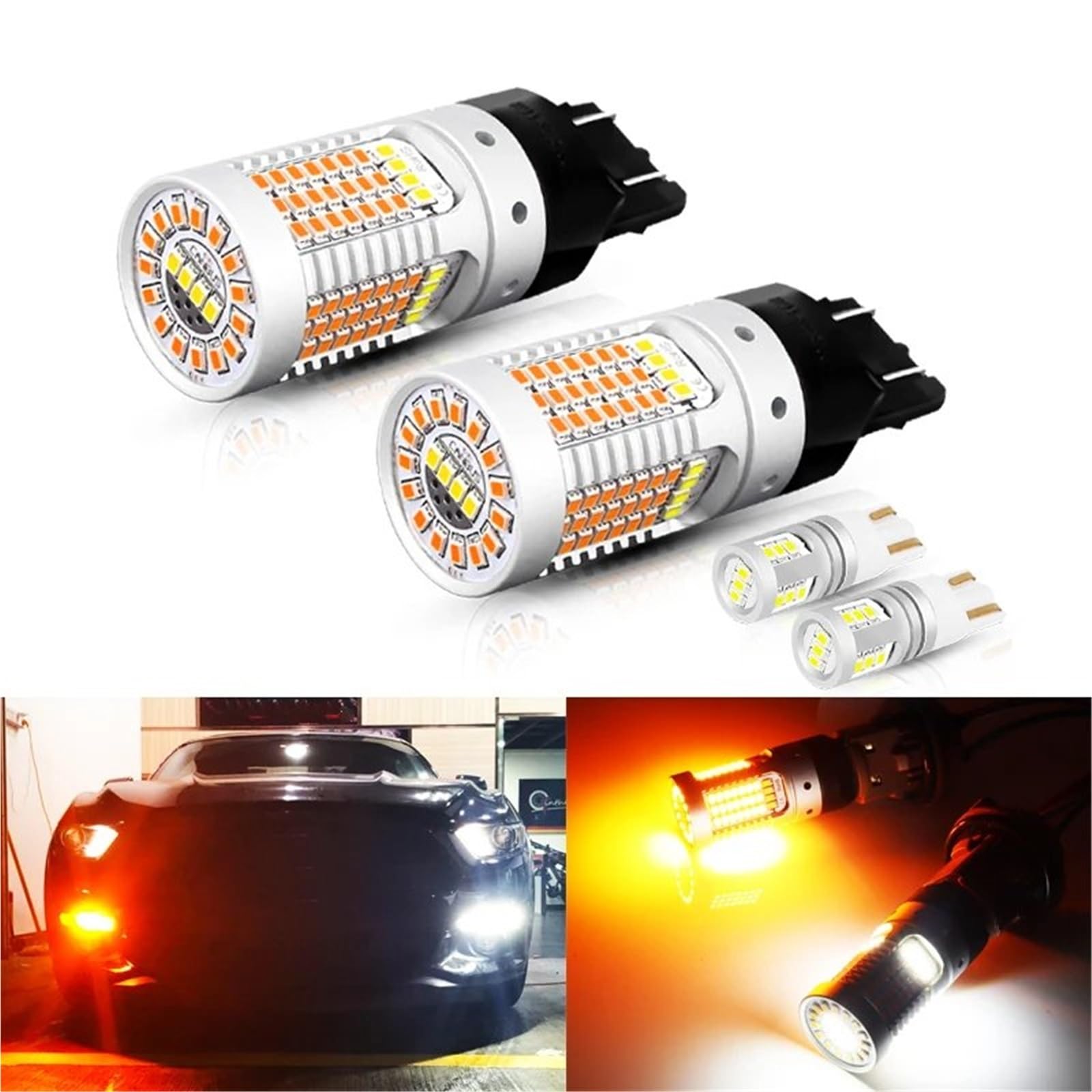 Auto Indicatori Direzione Per Ford Per Mustang 2015 2016 2017 7443 W21/5W LED Indicatori Di Direzione/Lampadine DRL E T10 W5W LED Luci Di Parcheggio 12V Laterale Indicatore