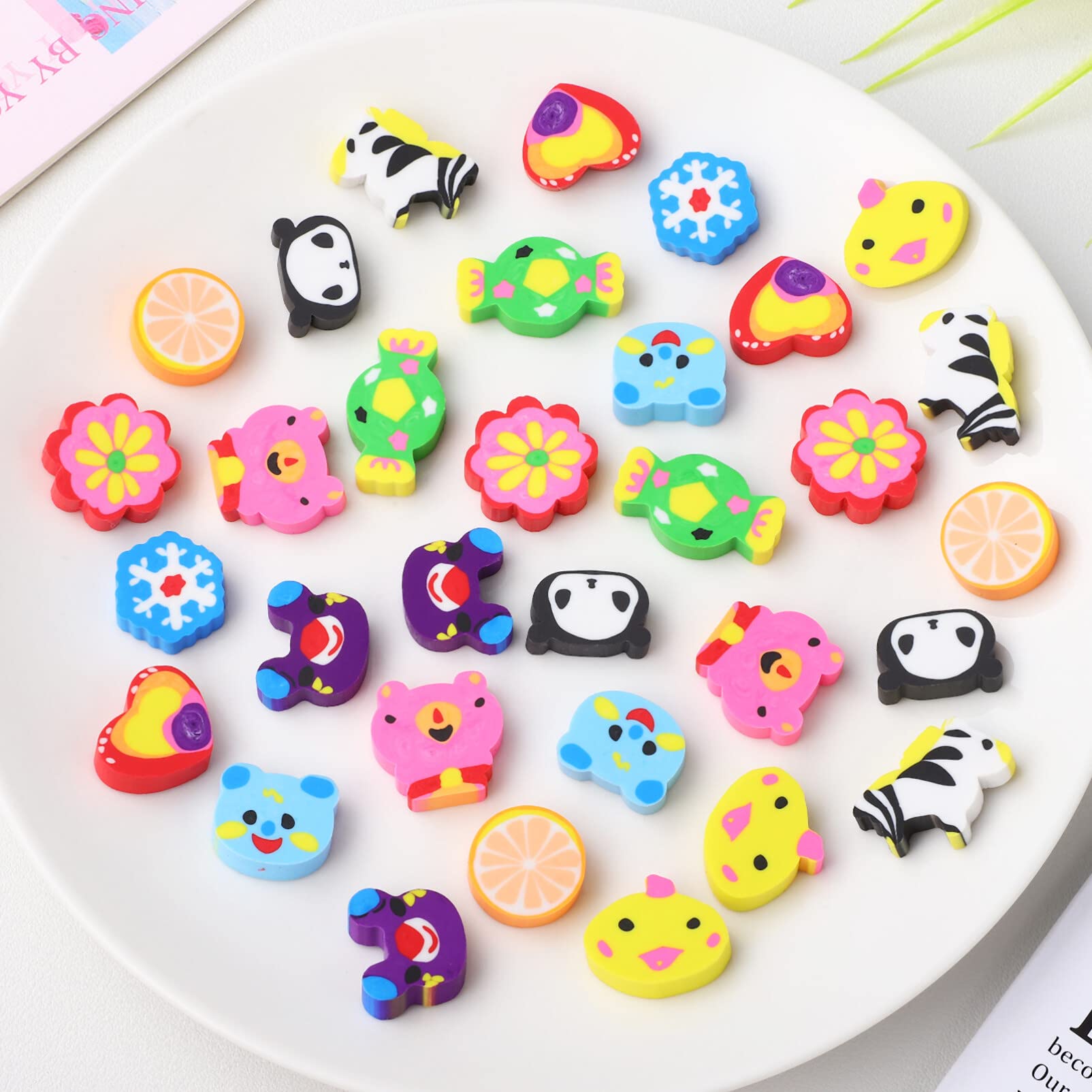 100 Kleiner Radiergummis Tiere Obst Blumen Tpr Kinderradiergummi