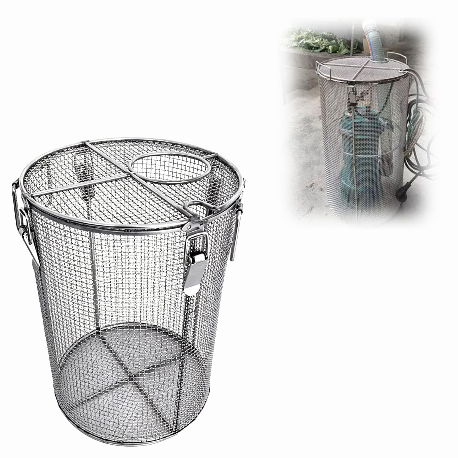 Caja de Filtro de Acero Inoxidable Duradera para Bombas sumergibles, Ideal para Aplicaciones de estanques, pozos y sumideros - Protección de Malla confiable para un Rendimiento óptimo