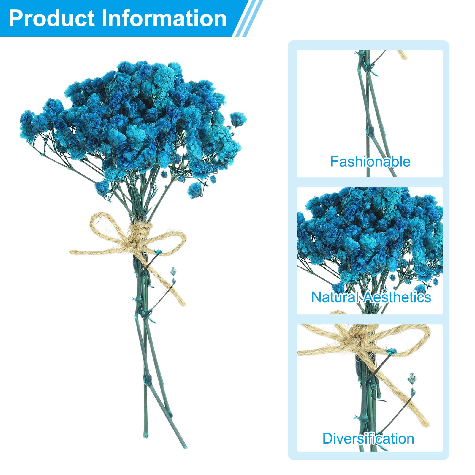 PATIKIL Mini Dried Flower Bouquet, 6 Pcs Baby's Breath Natural Wildflower with Stem Decor Boho Floral Plant Flower for Crafts DIY Photo Props Gift Wedding Decor, Orange - Image 3