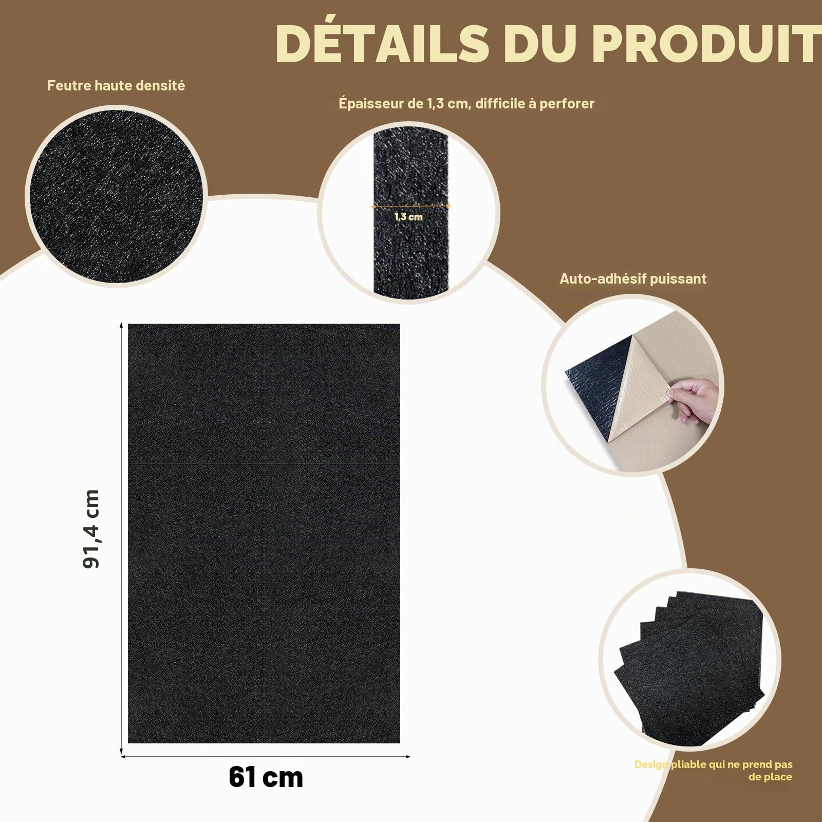Protège Mur pour Fléchettes 30x30x1.2cm Feutre Haute Densité Autocollant Installation Facile Bouclier de Protection Renforcé pour Cible Fléchettes Garçonnière,Fête, Bar, Salle de Jeux